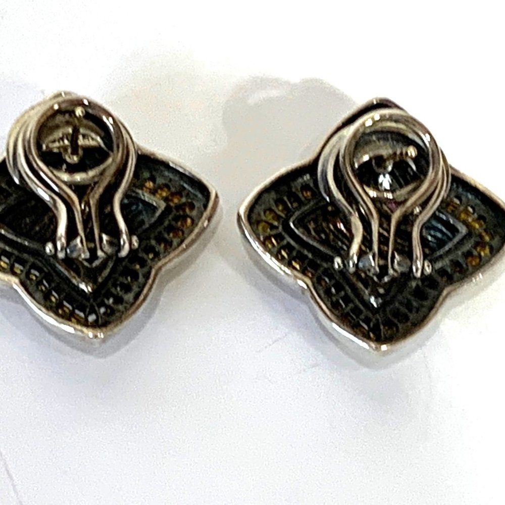 DAVID YURMAN Quatrefoil Earrings in Sterling Silver and 18K Yellow - Picture 13 of 16
